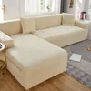Stol täcker fast färg vattentät soffa täckning 1/2/3/4 säte l formad vardagsrum justerbart bänkskydd