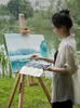 アートの学生向けの装飾的なプレートとポータブルスケッチツールセット屋外でのみ練習する絵画三脚初心者