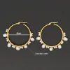 Ohrringe Go2boho 2021 Trendy Süßwasserperlenohrring -Hoop -Ohrringe für Frauen Strand Perlen Schmuck Edelstahl Golden Ohrring