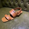 Italy Lux Designer Mens Giacomo Sandal Paris Buckle Summer Women Slides Natural Calfskin Leather Plus Bigger Size Chic Bold Style Sizes 38-48