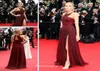 Elegante Blake Lively Burgund Alfombra roja Vestido de noche de noche