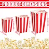 Enveloppe cadeau 25pcs Popcorn Paper Boîtes Podets Sacs blancs rouges Sacs de collation pour les anniversaires de la soirée cinéma fourniture