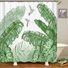 Rideaux de douche 3D Impression des plantes de style nordique feuilles rideaux avec crochets de salle de bain polyester étanche décor de la maison 180x180cm