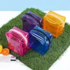 Sacs de rangement Small Square Transparent Cosmetic Sac PVC Femmes Zipper Clear Lipstick Beauty Case Organizer Organisateur Bath Bath Wash