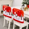 Stuhlabdeckungen 1PCS Weihnachtscover Red Santa Claus Hut Essen für Heimjahr Tischdekoration Weihnachtsgeschenk