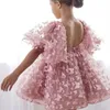 Moda bebê menina princesa Butterfly Tutu Dress Sleeve Child Tulle Vestido Festa de Aniversário