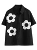 Blouses pour femmes chemises imprimées de fleurs de printemps surdimension