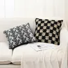 Pillow Black Minimalist Sofa Pillowcase Cover Inset Style Sample Room Living Bedside Soft Bed Upper Waist