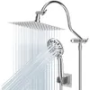 Ultimate Shower Experience: All10 Dual Filtered Rainfall Shower Head Combo with High Pressure Handheld Shower Head, 12" Adjustable Arm, 20 Stage Shower Filter