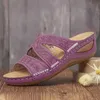 Slippers 2024 Femmes d'été Sandales de coin premium Orthopedic Open Toe Sandales Vintage Anti-Slip Leather Casual Female Plateforme Retro Chaussures J240402