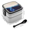 Servies voor een servies titelloos uitzicht voor u Bento Box Lunch Thermal Container 2 Layer Healthy Aquarel Minimalism Minimalart