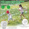 Brinquedo da máquina da bolha para crianças ventilador automático da bolha recarregável 360 ° rotativo elétrico portátil ao ar livre presente da festa de casamento 240329