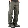 Pantalon masculin tactique de haute qualité masculine coton décontracté multi-poche militaire global plus taille 29-44 pantalon long cargo