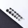 Orecchini a bottone 12 Pz/lotto 3-8mm Sfera Per Le Donne Orecchini A Bottone In Acciaio Inossidabile Cartilagine Nero Argento Placcato Opaco Orecchino