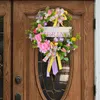 Decoratieve bloemen Spring Deadwood Sign slinger kleurrijke lintkrans met strikstof voor voordeur muurdecoratie