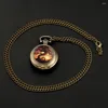 Relojes de bolsillo Retro Classic Tree of Dragon Bronze Quartz Reloj For Women Men Collar Collar único Accesorios de regalos de reloj