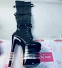 Tanzschuhe sexy Oberschenkel High Stiefel 8 Zoll Absätze Modeplattform Frauen über dem Knie 20 cm hohe Heeled Pipe