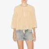 Women's Blouses 2024 Spring And Summer Shirt Pleated Lace-up Fringed Trumpet Sleeve Round Neck Top For Women