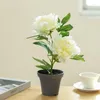 Decorative Flowers 1pc Simulated Fake Potted Plant Artificial Flower Home Decor Faux Peony Desktop Ornament Bonsai