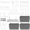 Hooks 140 PCS Nail Board Garage Pegboard Workshop Arrangörer och förvaringstillbehör Utility Bins Tool