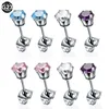 Studörhängen 2st Titanium Ear Birthstone CZ Tragus Brosket Professional för Piercing Gun Women Jewelry