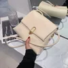 DrawString Pu Square Shoulder Bags Kvinnor Handväskor Trendiga mode Ins Crossbody Flap Bag Work Handväska för Women Office