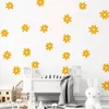 Boho Daisy Flowers Białe brązowe naklejki ścienne do pokoi dla dzieci Kalkomanie dziecięcego pokoju dziecięcego Dekora