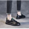 Loafers Loafers Women's Spring 2023 New First Layer Cowhide Casual Single Shoes Cow Tendon Soft Sole Lacetic Leather Women's Shoes