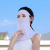 Sciarpe Anti-UV protezione solare estiva maschera bavaglino in seta viso Gini donna scollatura velo protezione solare