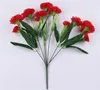 Dekoracyjne kwiaty Znakomite 10 Głowa Marnation Sztuczny realistyczny wygląd stanowi wspaniały prezent dla alergennych przyjaciół