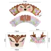 24 / 48pcs Christmas Cupcake Wrappers Cake Topper Christmas Elk Sika Deer Cupcake Cup pour Noël pour les enfants de fête pour enfants décor