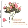 12 teste Fiori artificiali rosa finti due fiori di colore con steli fauci rose bouquet fiore arredamento per feste di Natale a casa