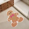 Tapijten Kerst Gingerbread Rug Doormat Tapijt voor keuken Niet-slip Badmatten Doormaten Binnen slaapkamer voordeur Gang