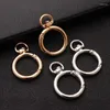 Keychains 5pcs Metall Wirbel o Ringfeder Verschlüsse Öffnen runder Carabiner Schlüsselbeutelgurte Gürtel Clips Haken Hundekettenschnallen Anschluss