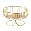 Plates Modern Metal Wire Fruit Basket Home Decor Bowl For Countertop Cabinet Shelf