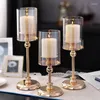 Candle Holders 1PC Luxury Table Soft Decoration European-Style Candlelight Dinner Crystal Metal Holder