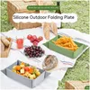 マットパッドテーブルMtifunctional Outdoor Dinner Plate Food Grade Sile折りたたみピクニックプレイスマットを運ぶのに便利なホームGar ottru