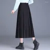 Signe Donne Women High Wile Slitta Black Black Scaccia 2024 Spring Autumn Office Lady Elegant Chic Casual Grey Long Plus Size 9927