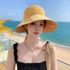 Viseras sombreros de mujer 2024 moda coreana protección solar mujer visera plegable sombrero cubo al aire libre playa de ala grande