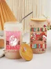 Adesivi per finestre UV DTF Adesivo di trasferimento Merry Christmas per i bicchieri da 16 once Libbey Waps Bottles Cup Can Decals personalizzati impermeabili D4406