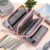 Bags Pencil Case,72/120/200 Slots Holds Portable Colored Pencil Case, Colored Pencil Case Organizer with Zipper for Pencils School