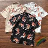 Heren Casual Shirts Wacko Maria Hawaii Beach Rapel Pocket Men Women Hoogwaardige Streetwear Tiger FL Printing Shirt Top Drop Delivery A DHWGZ