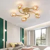 Plafondlampen Noordelijke eenvoudige glazen lamplampen moderne led verlichting woonkamer decoratie lichtbescherming keuken eetlampje