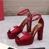 Fashion sandals Designer shoes high heeled women platform 13CM open toe ankle fish mouth white patent leather luxury designer dress shoe