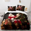Set di biancheria da letto copertina del piumino Babbo Natale con federe per cameriere Merry Christmas Comporter Camera da letto Snowfulfinake Set King King