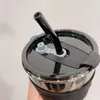 Muggar 450 ml kaffekopp vattenflaska tjock glas mugg värmebeständig mjölksaft dricksresor tätade icke-halkuppsättning halm