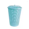 Laundry Bags Storage Basket Dirty Clothes Round Bucket With Cover Toy Plastic Sundries Furniture
