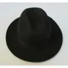 Berets 2018 Crushhat 100% wełna z australijskiej fedora moda unisex czarny homburg panama jazz hat menu Panama Fedora Black Hats B1540