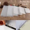 Matte transparante A4/B5/A5/A6/A7 Losse blad, Loose Leaf Case Ring Binder Notebook Shell File Folder Office School Serpressions