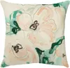 Pillow Flower And Leaf Pink Throw Farmhouse Case Green Decorative Home Sweet Linen Decor